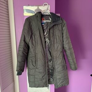 Gray reflective Columbia long jacket/parka